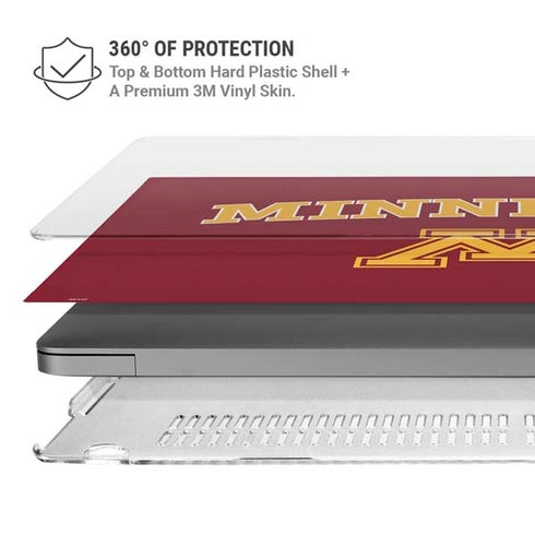 University of Minnesota Collegiate Text MacBook Pro 14in (2021-24) Case plus Skin